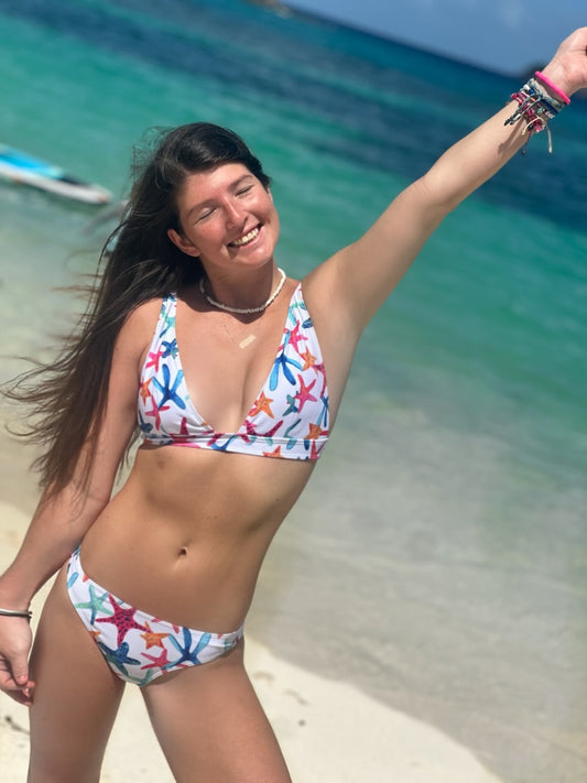 Multi-Colored Starfish Moderate Cheeky Bottom
